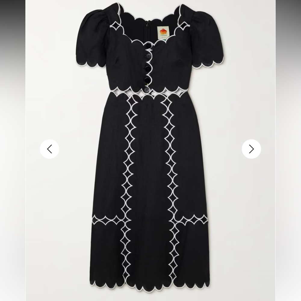 FARM RIO
Scalloped cutout linen midi dress